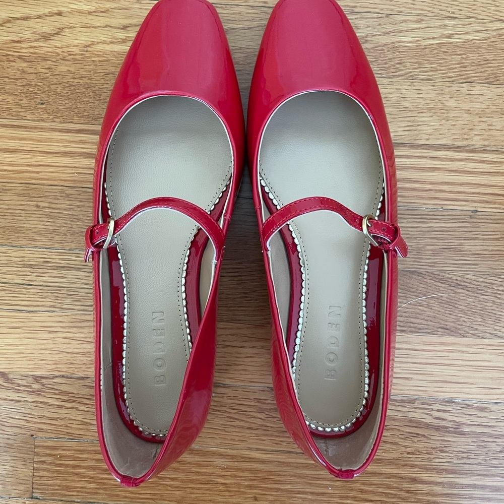 Boden Cherry Red Patent Flats